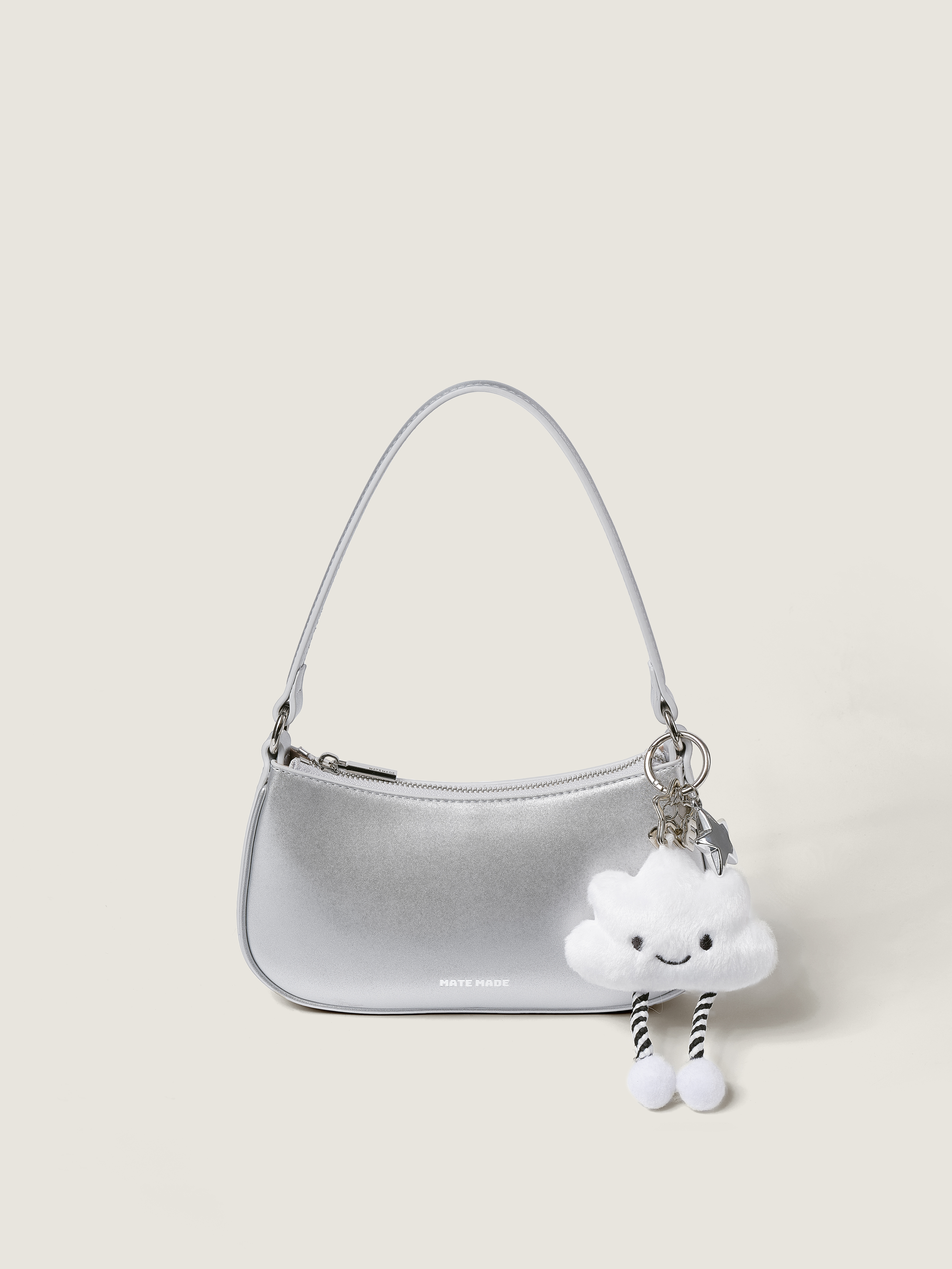 TDV Half-moon Hobo Da Mịn Sz 22 - Bạc