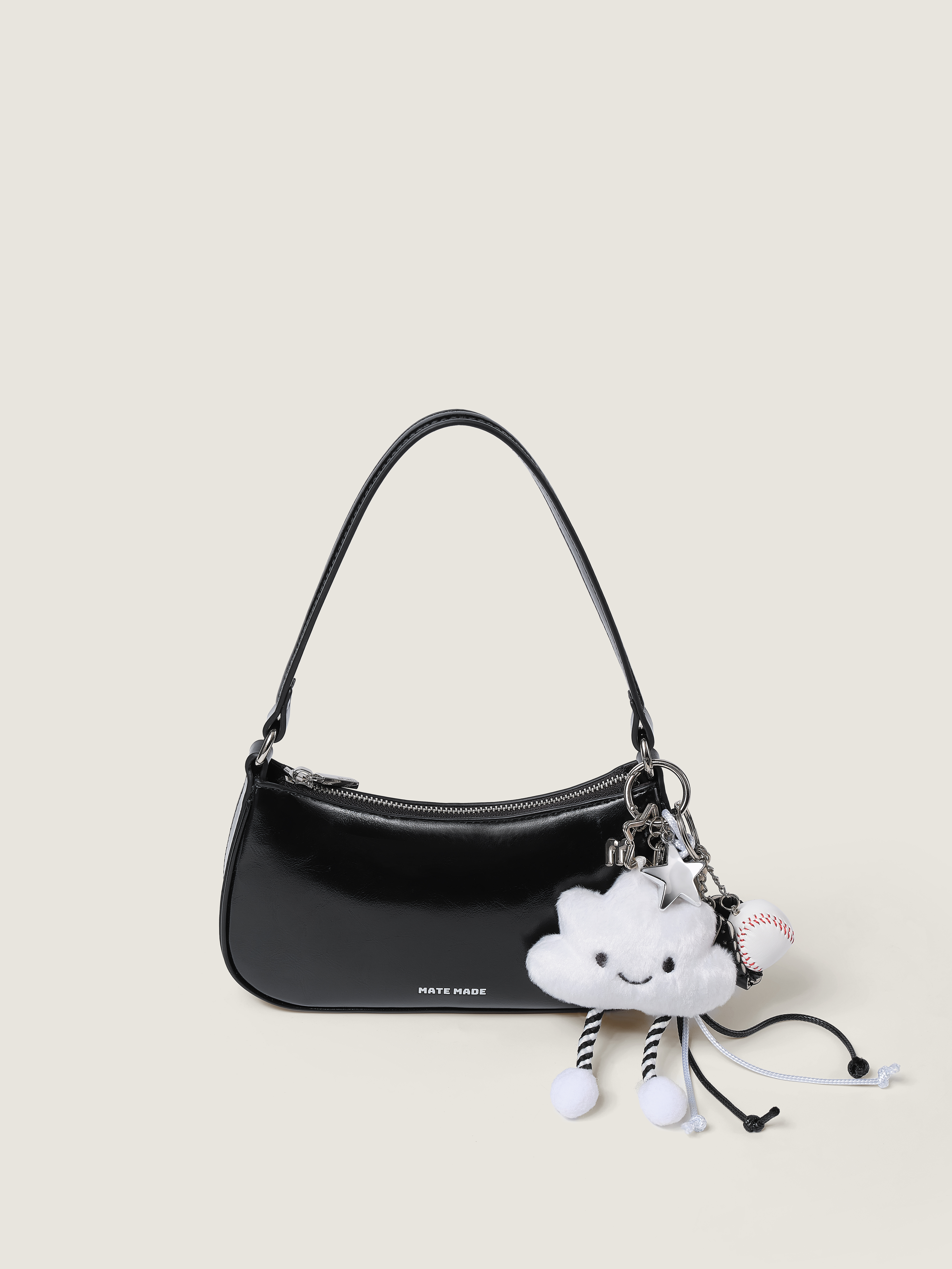 TDV Half-moon Hobo Da Mịn Sz 22 - Đen