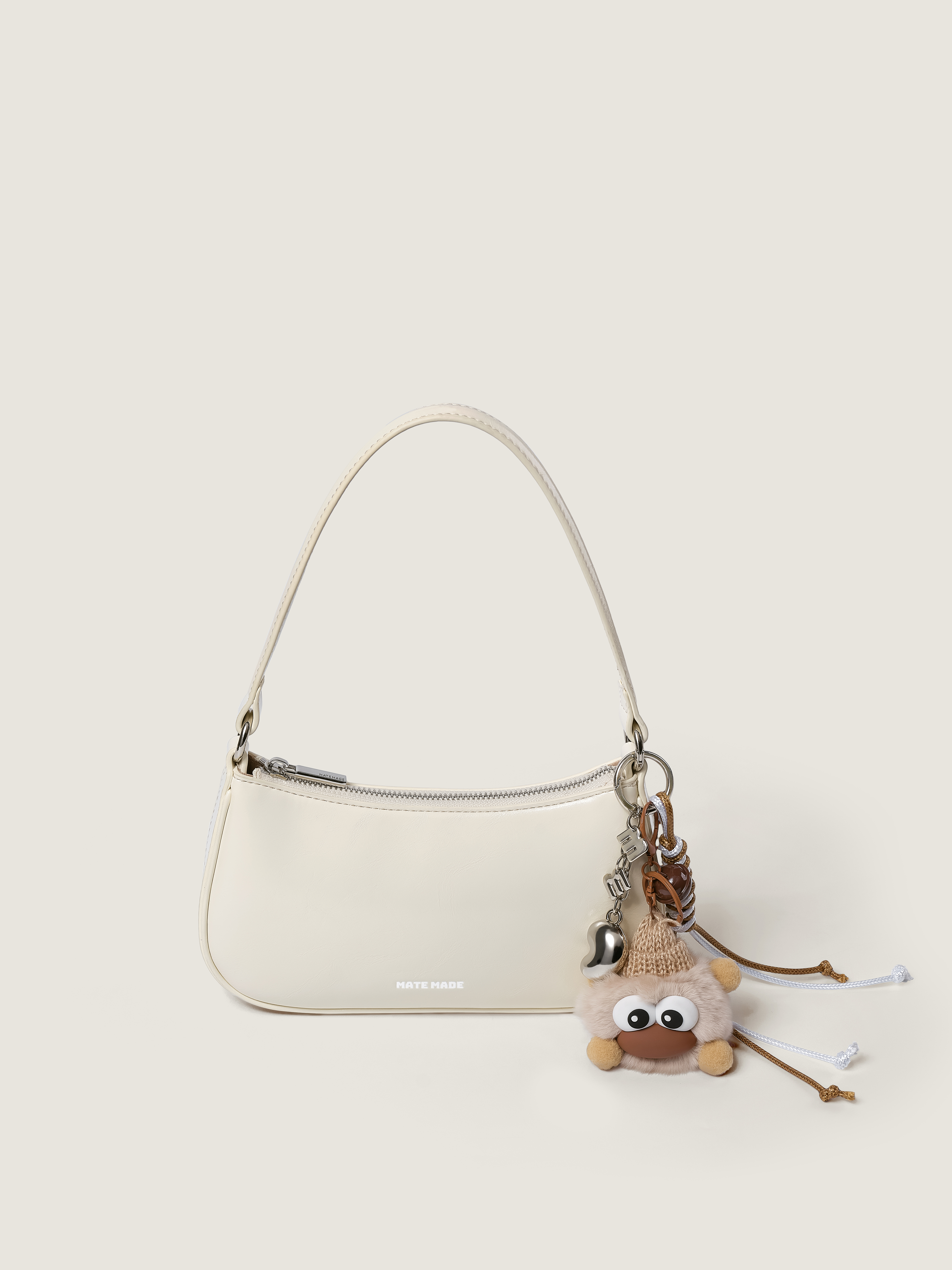 TDV Half-moon Hobo Da Mịn Sz 22 - Kem