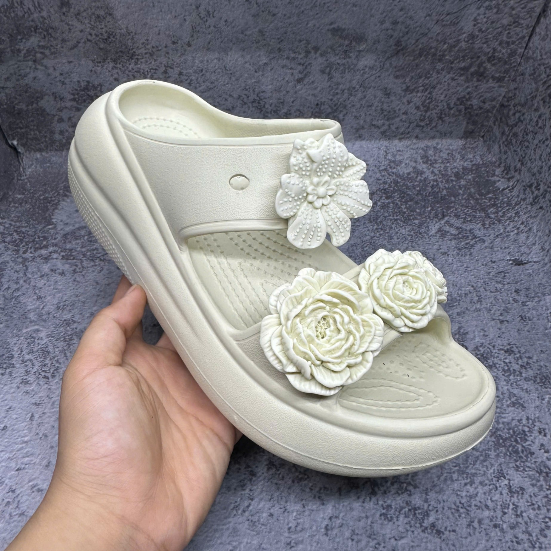 Sục Crocs Nữ Đế cao Hoa
