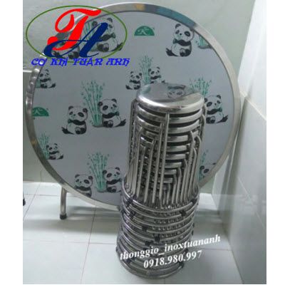 Bộ bàn ghế tròn inox 10 ghế BTTA-10D