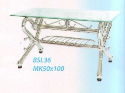 Bàn salon inox mặt kính TA - BSL36