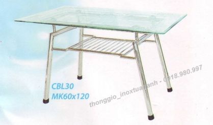 Bàn inox mặt kính TA - CBL30