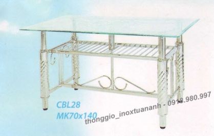 Bàn inox mặt kính TA-CBL28