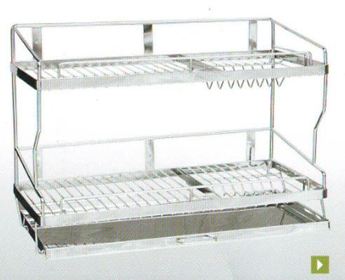 Kệ vít 2 tầng (Có khay) KV.013 28x80cm (Inox 304)