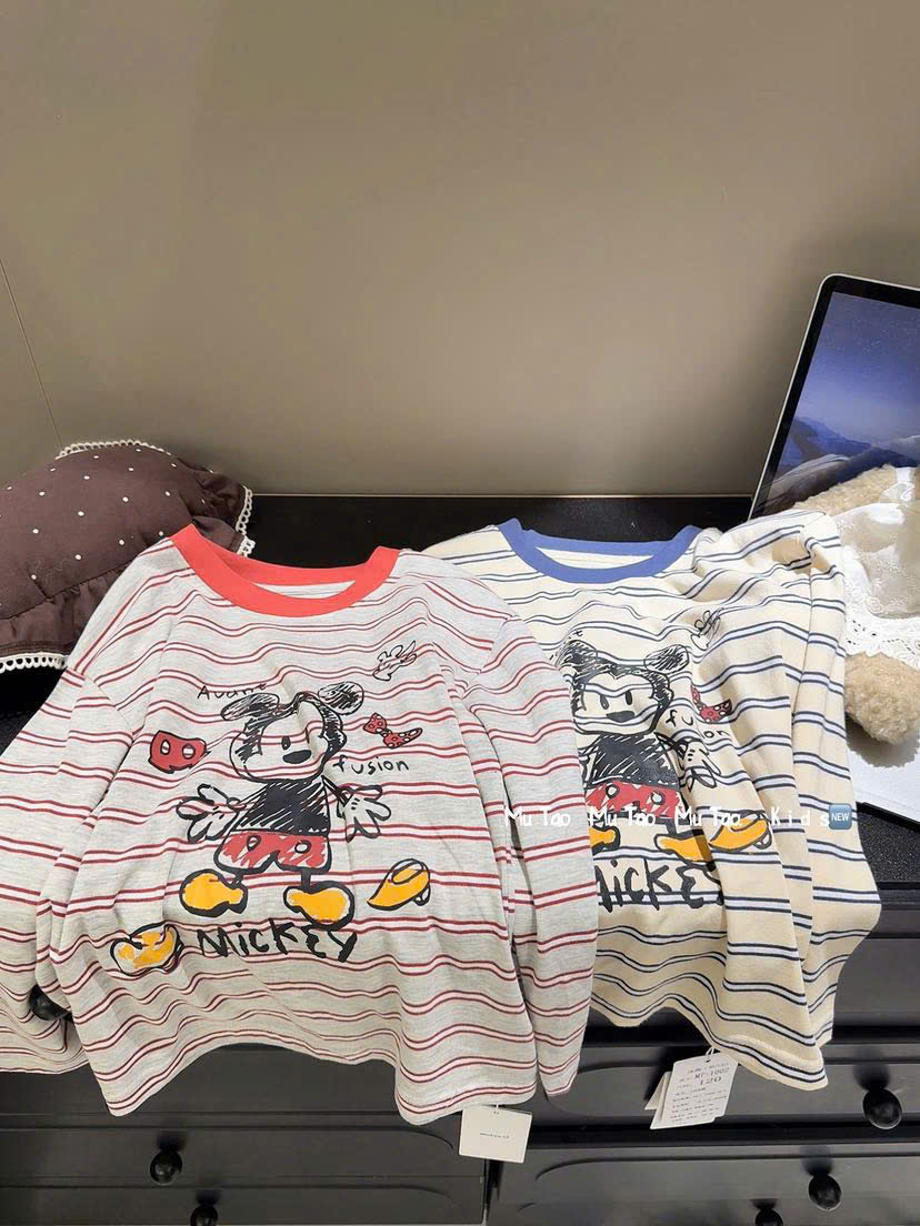 1002 áo dài kẻ mickey