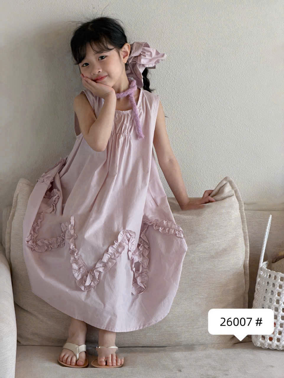 26007 váy thô tím viền