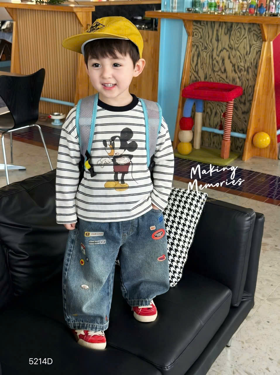 5214 áo mickey kẻ