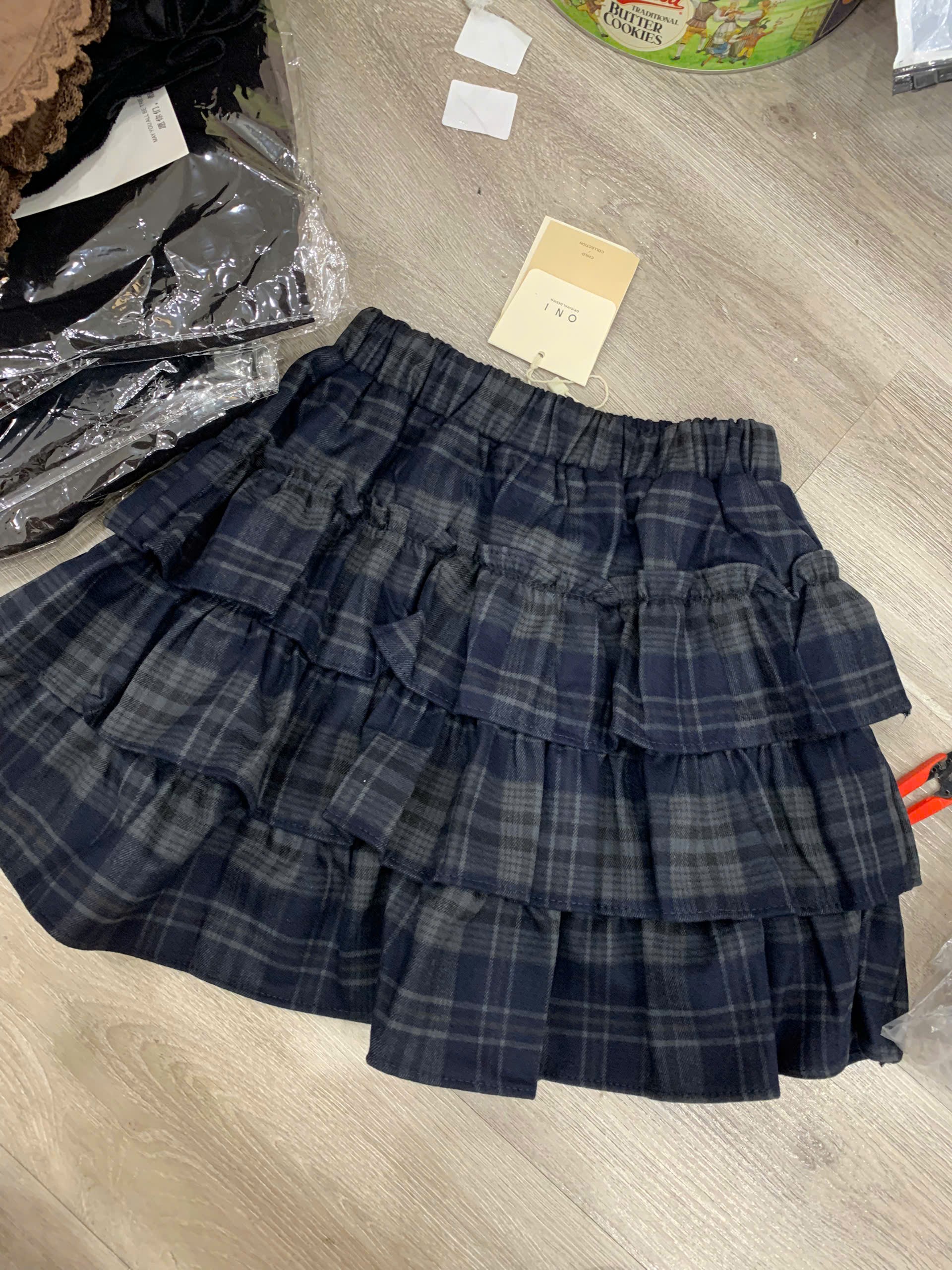 6113 chân váy kẻ than