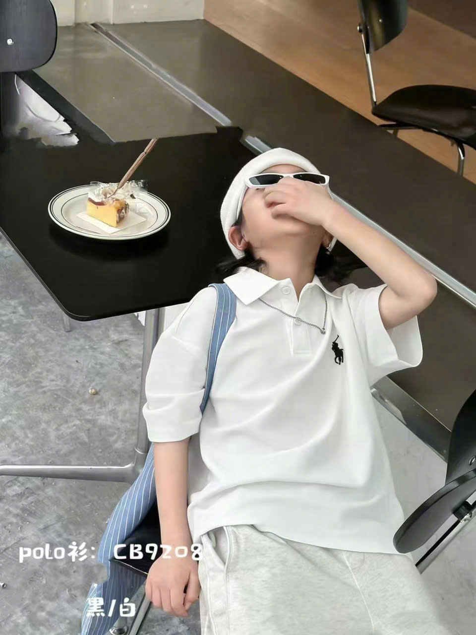 826161 áo polo trắng ngựa