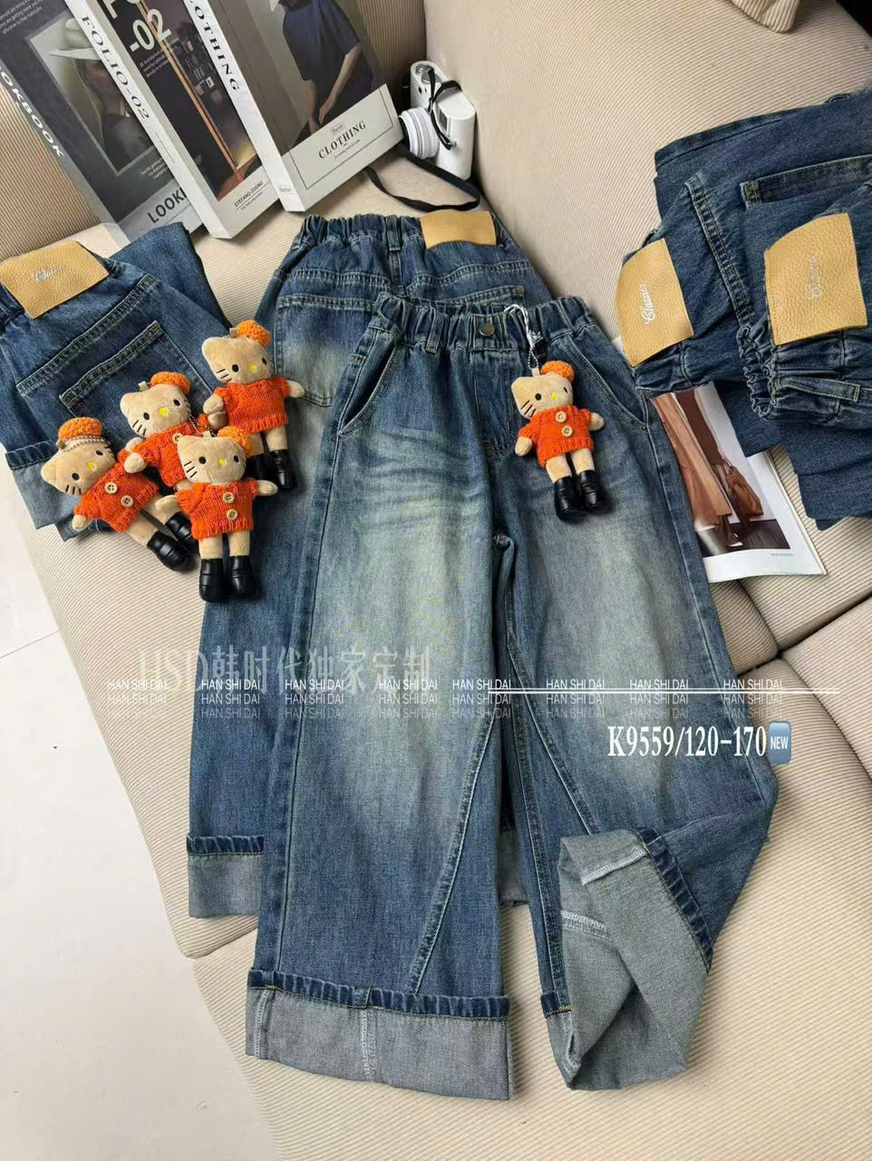 9559 quần bò gập gấu