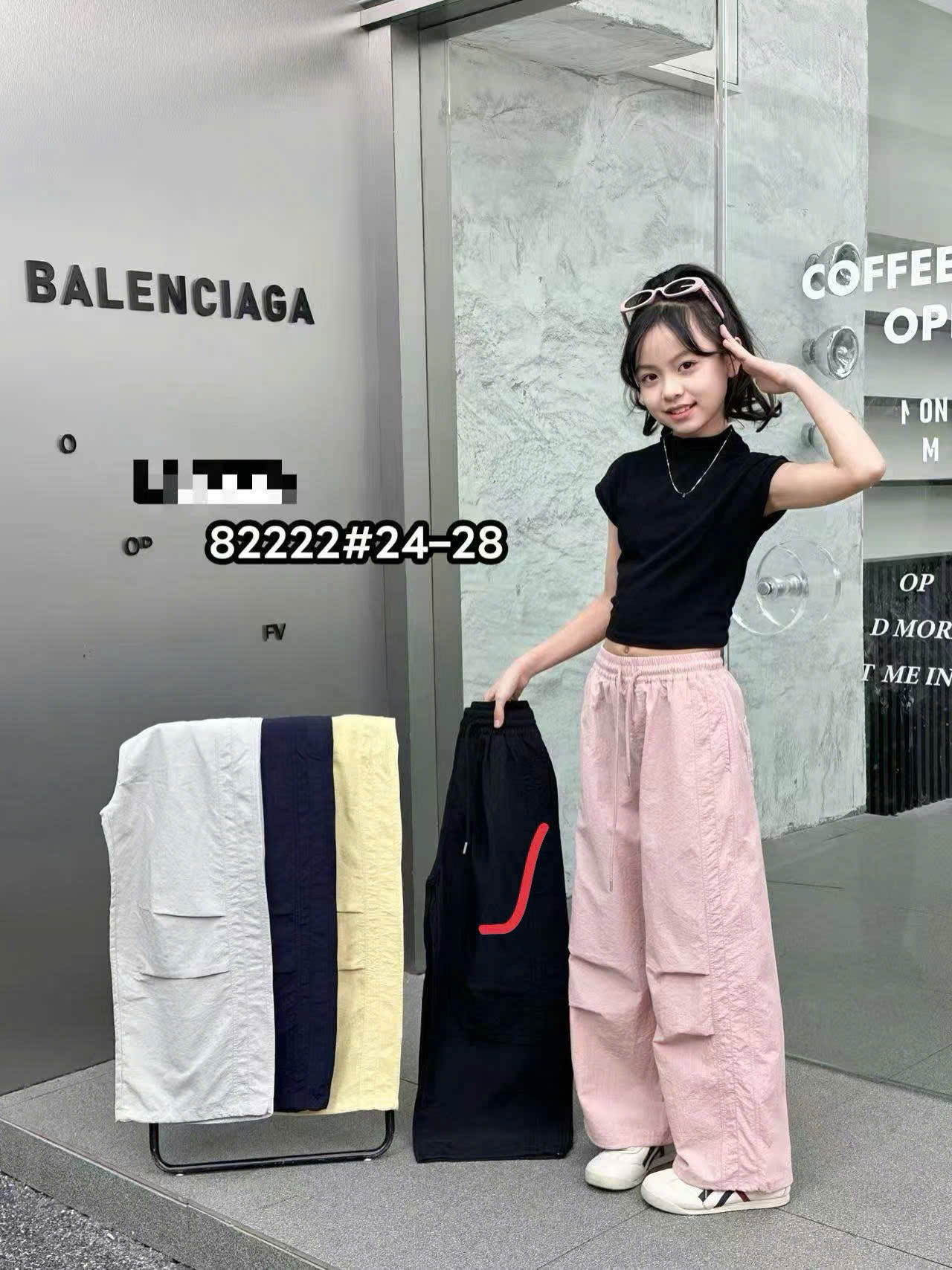 H82222 quần đen bé gái