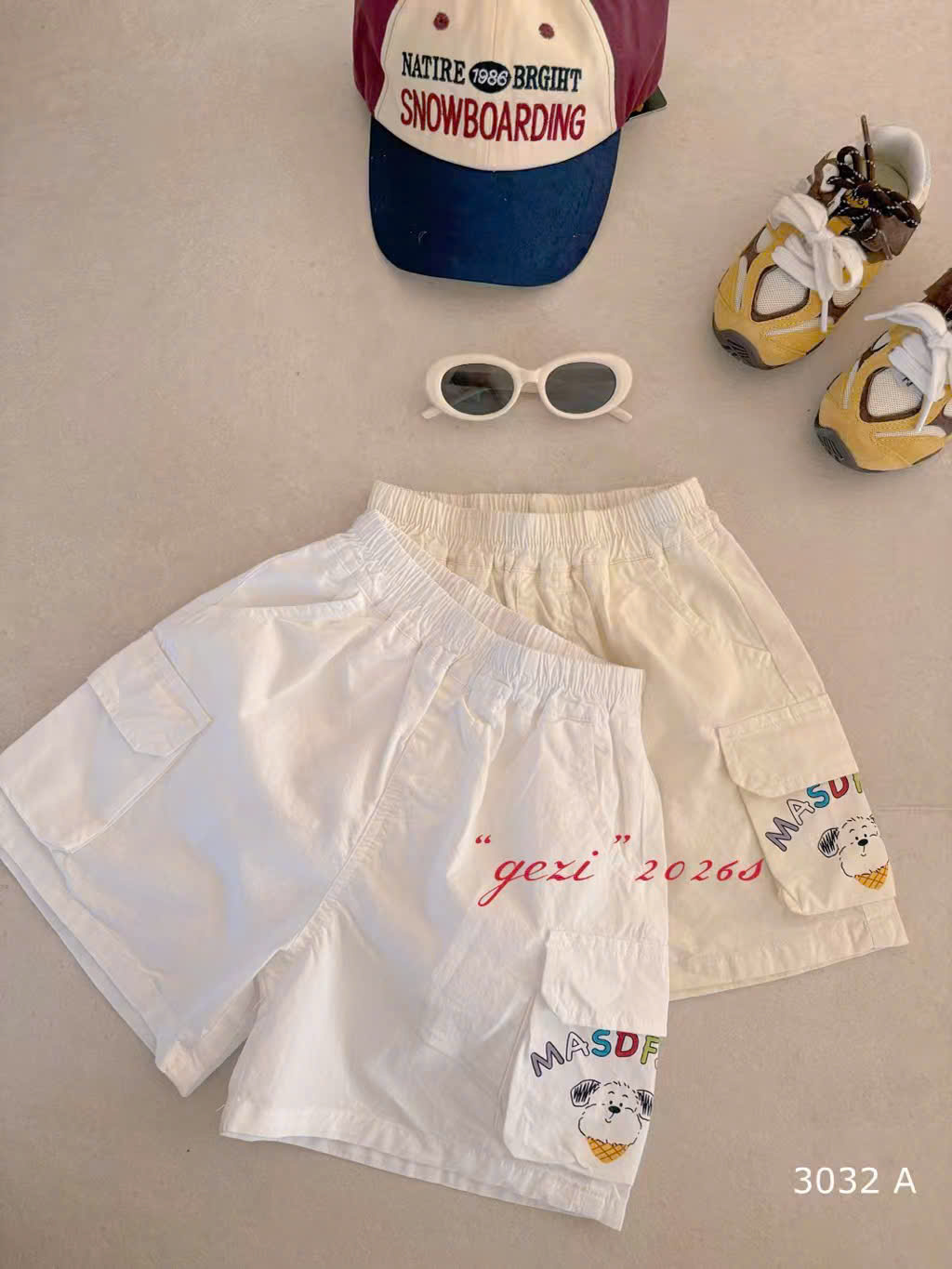 O263032 quần thô túi hình cún