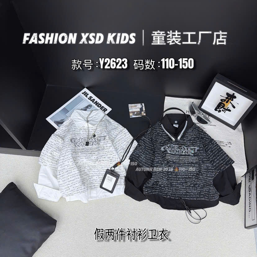 Y2623 áo nỉ trắng chữ