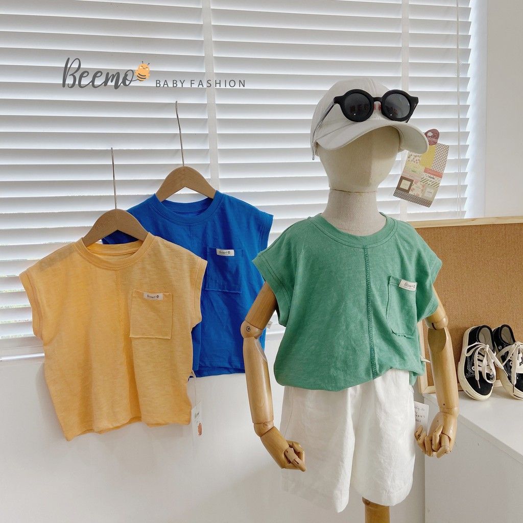 Áo phông cotton ba lỗ bé trai Beemo - 21A020