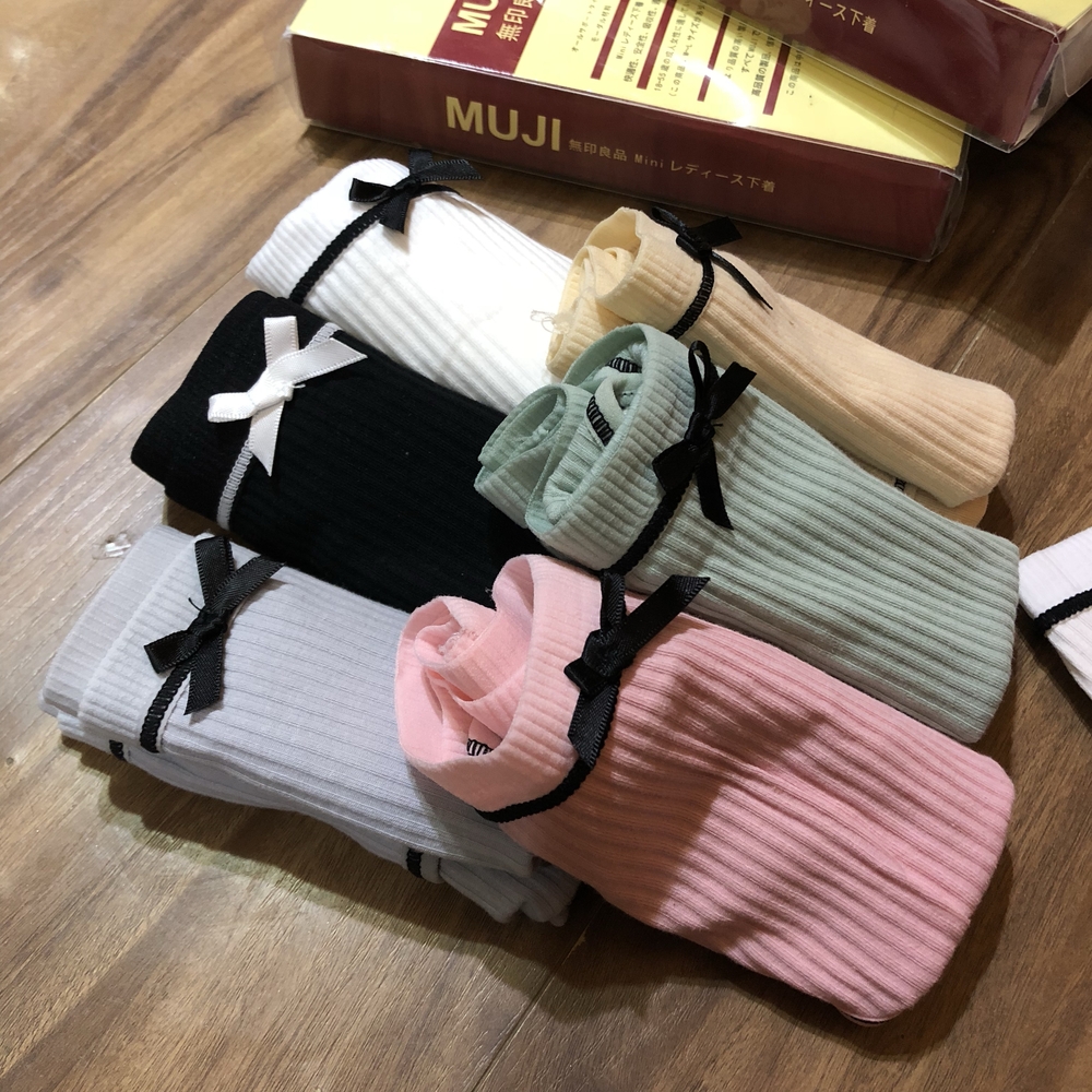 Japan MUJI unprinted underwear men's boxer seamless breathable modal cotton  underwear 5 pieces gift box