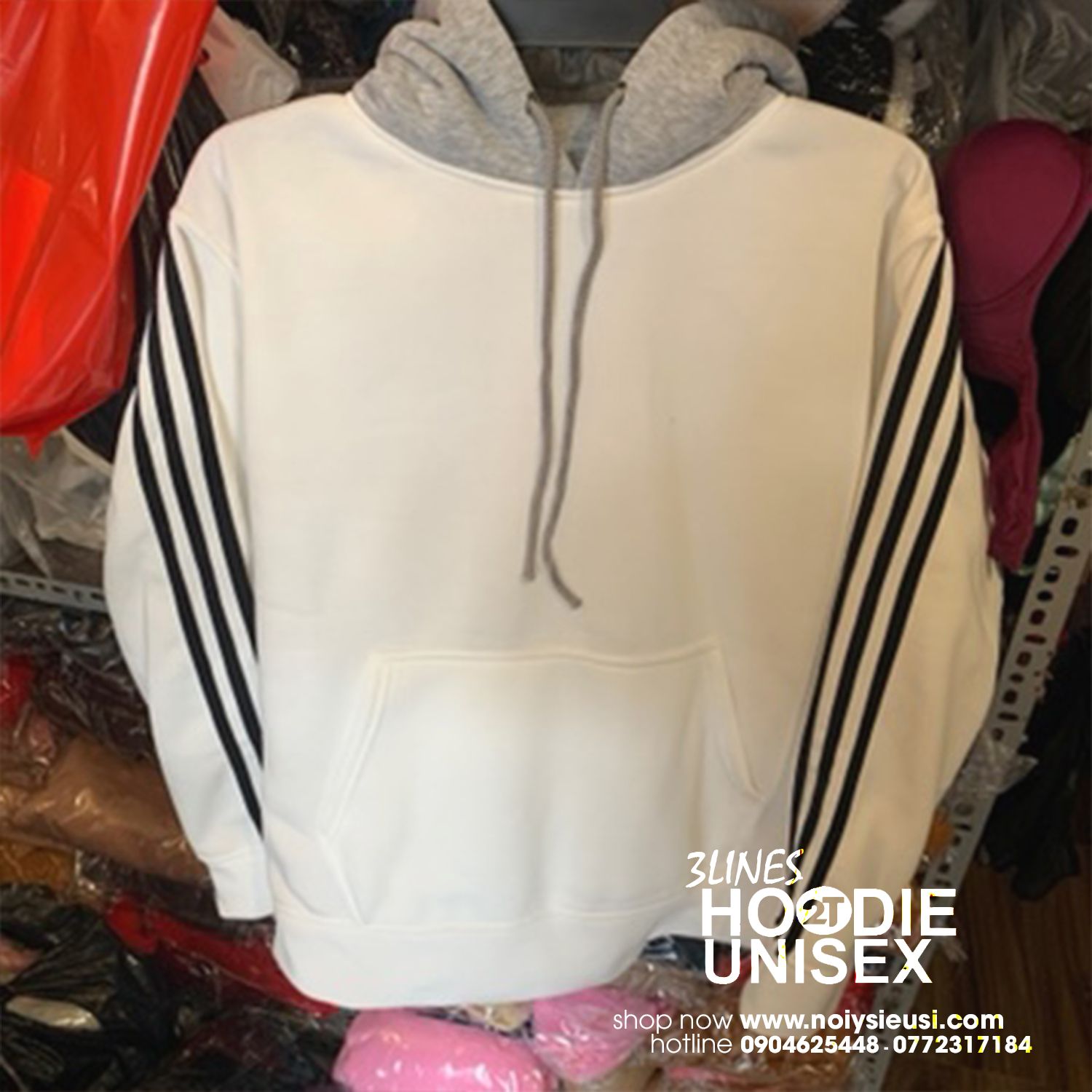 Áo Hoodie 3Line nón xám unisex 2T Store Bst 3 màu sắc - Áo khoác nỉ chui đầu 3 sọc nón may 2 lớp dày dặn đẹp chất lượng