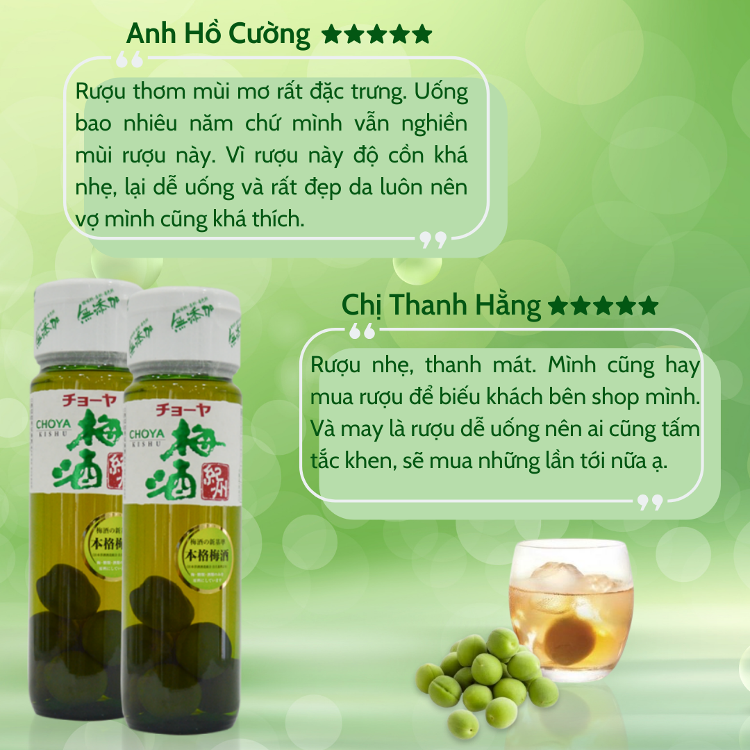 Review rượu mơ xanh Choya Kishu Nhật Bản