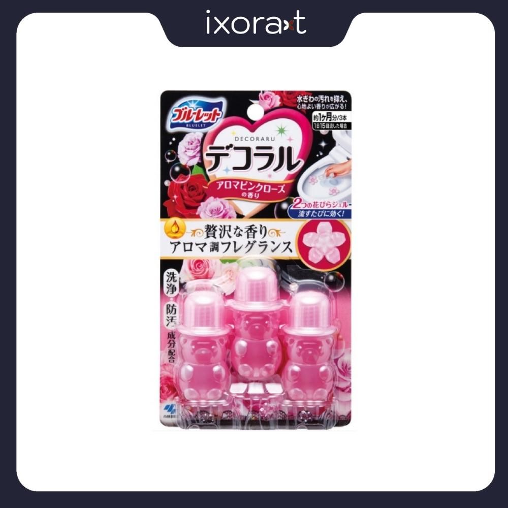 Set 3 Gel Khử Mùi Bồn Cầu Kobayashi Decoraru (Aroma Pink Rose) 7.5gx3