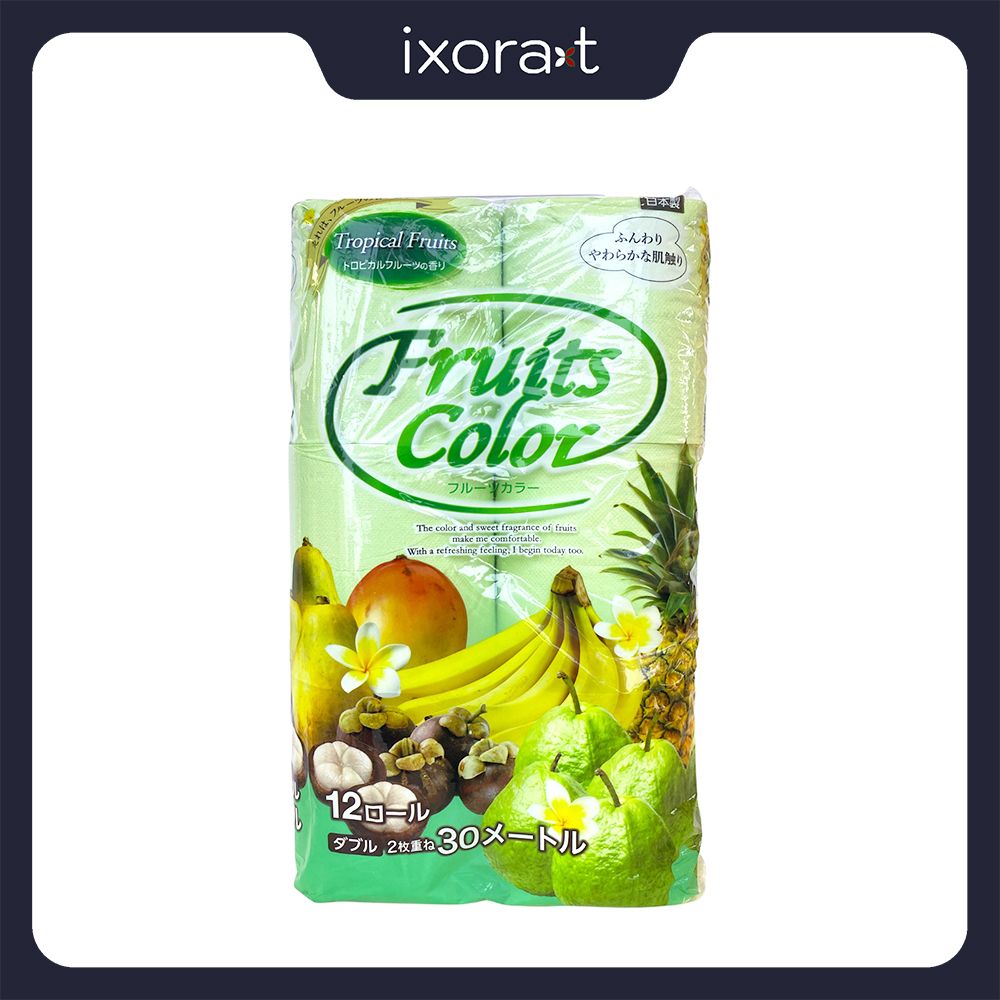 Lốc 12 Cuộn Khăn Giấy Tsurumi Fruit Color Hương Trái Cây