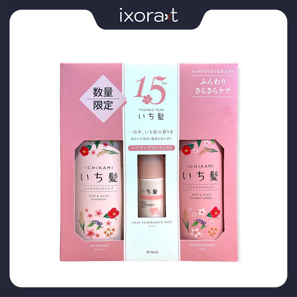 Bộ gội xả dưỡng suôn mượt Ichikami hồng hương thiên nhiên