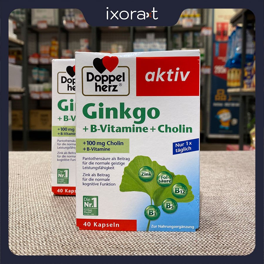 Thuốc Bổ Não Doppelherz Aktiv Ginkgo, 40 ViênHoạt Huyết Dưỡng Não (Hàng Đức)