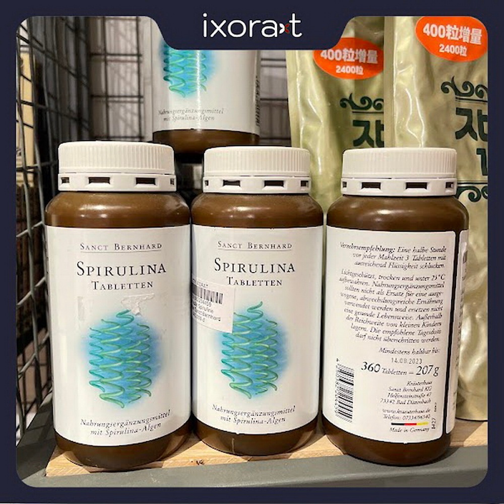 Tảo xoắn Spirulina Tabletten Sanct Bernhard bổ sung kẽm, vitamin C, B12 hộp 360v bổ sung kẽm, vitamin C, B12 hộp 360v