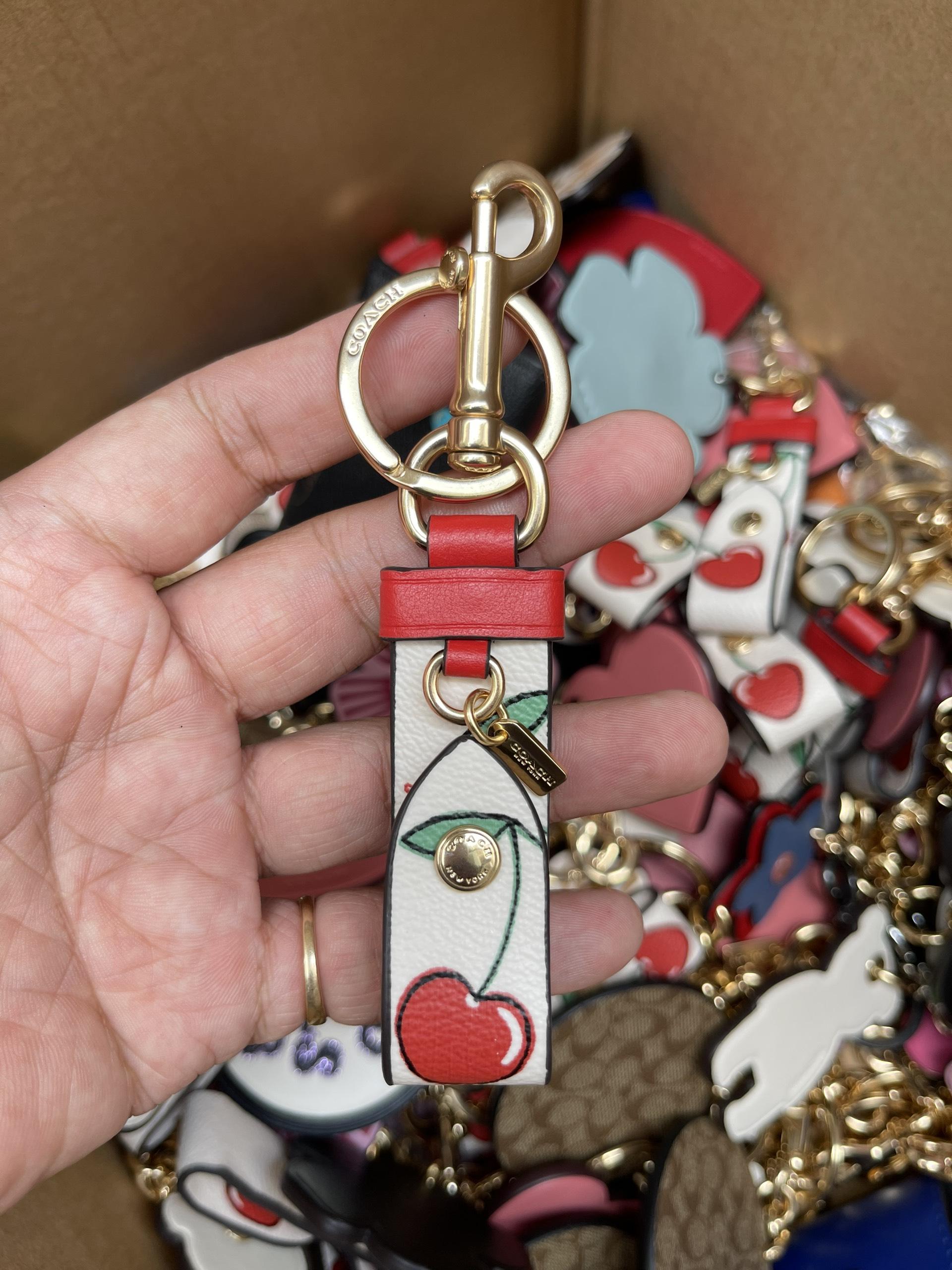 Coach Mini Nolita Signature Bag Charm Light Khaki ( Coach