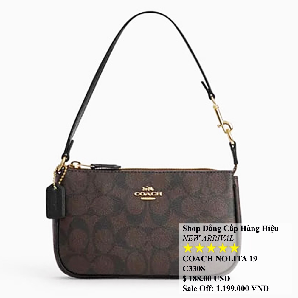 Coach C3308 Nolita 19 Canvas Nâu viền đen 1.jpg