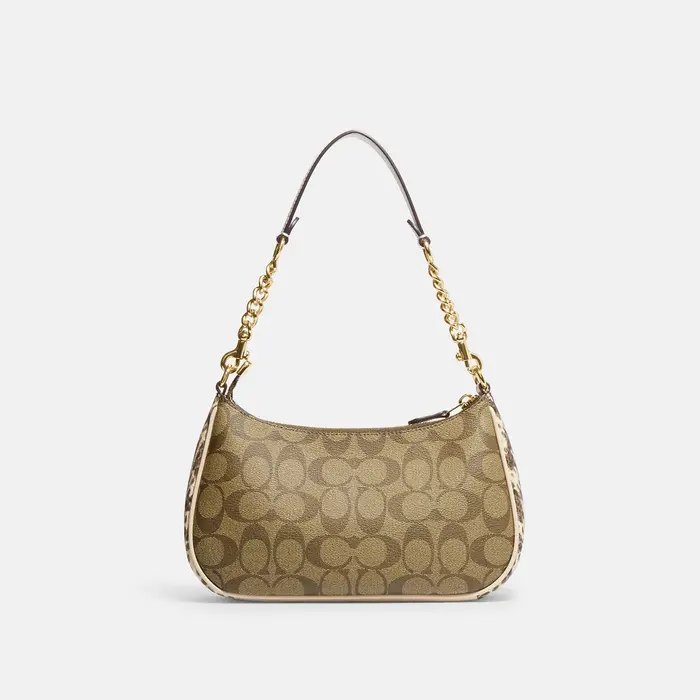 Coach CC323 Teri Shoulder Bag In Signature Canvas Khaki Saddle 1.jpg