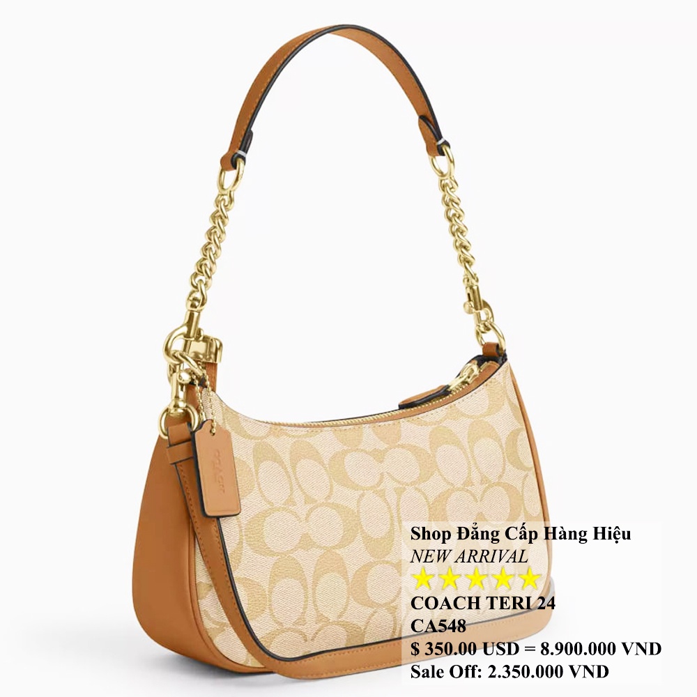 Coach CA548 Teri Shoulder Bag In Signature Canvas Khaki Saddle 11.jpg