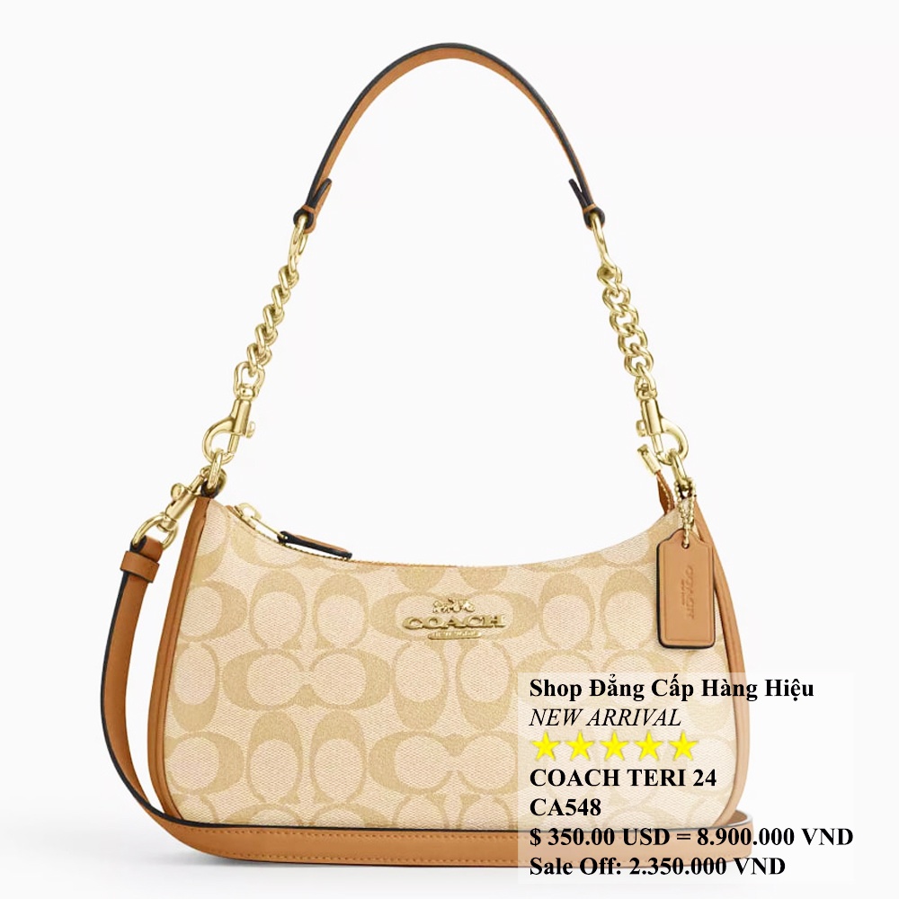 Coach CA548 Teri Shoulder Bag In Signature Canvas Khaki Saddle 11.jpg