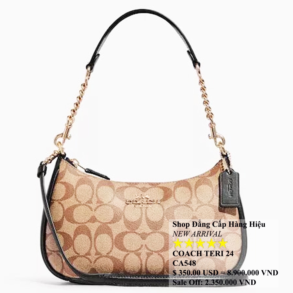 Coach CA548 Teri Shoulder Bag In Signature Canvas Khaki Black 14.jpg