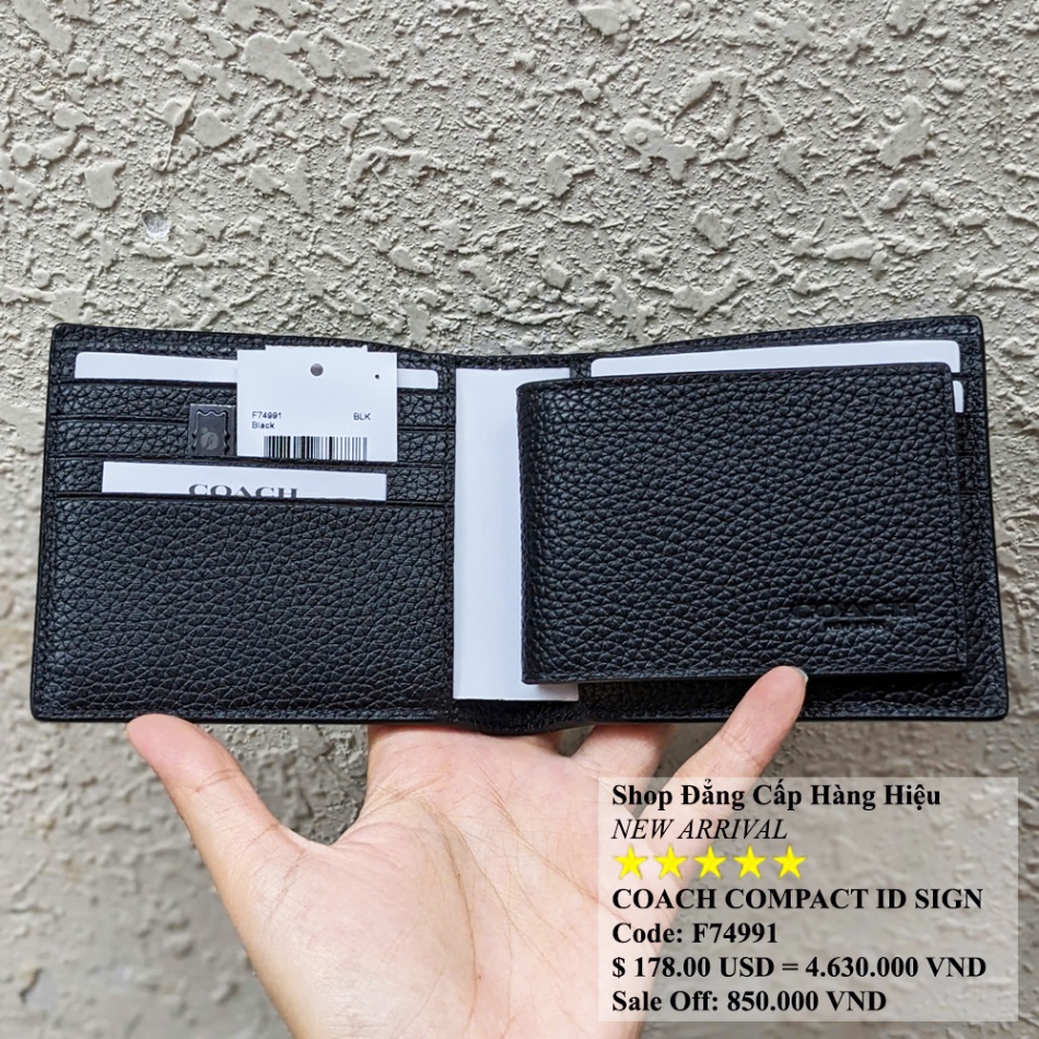 Coach F74991 Double Billfold Leather Black 01.jpg
