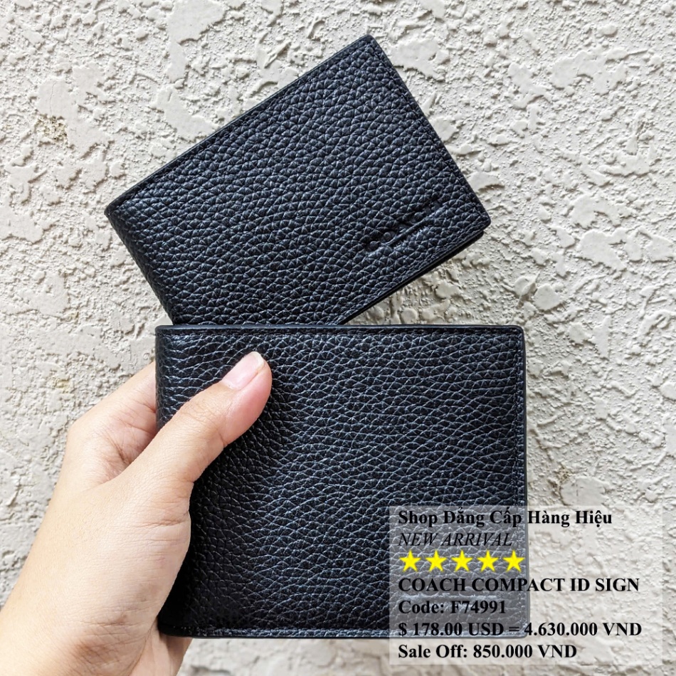 Coach F74991 Double Billfold Leather Black 01.jpg