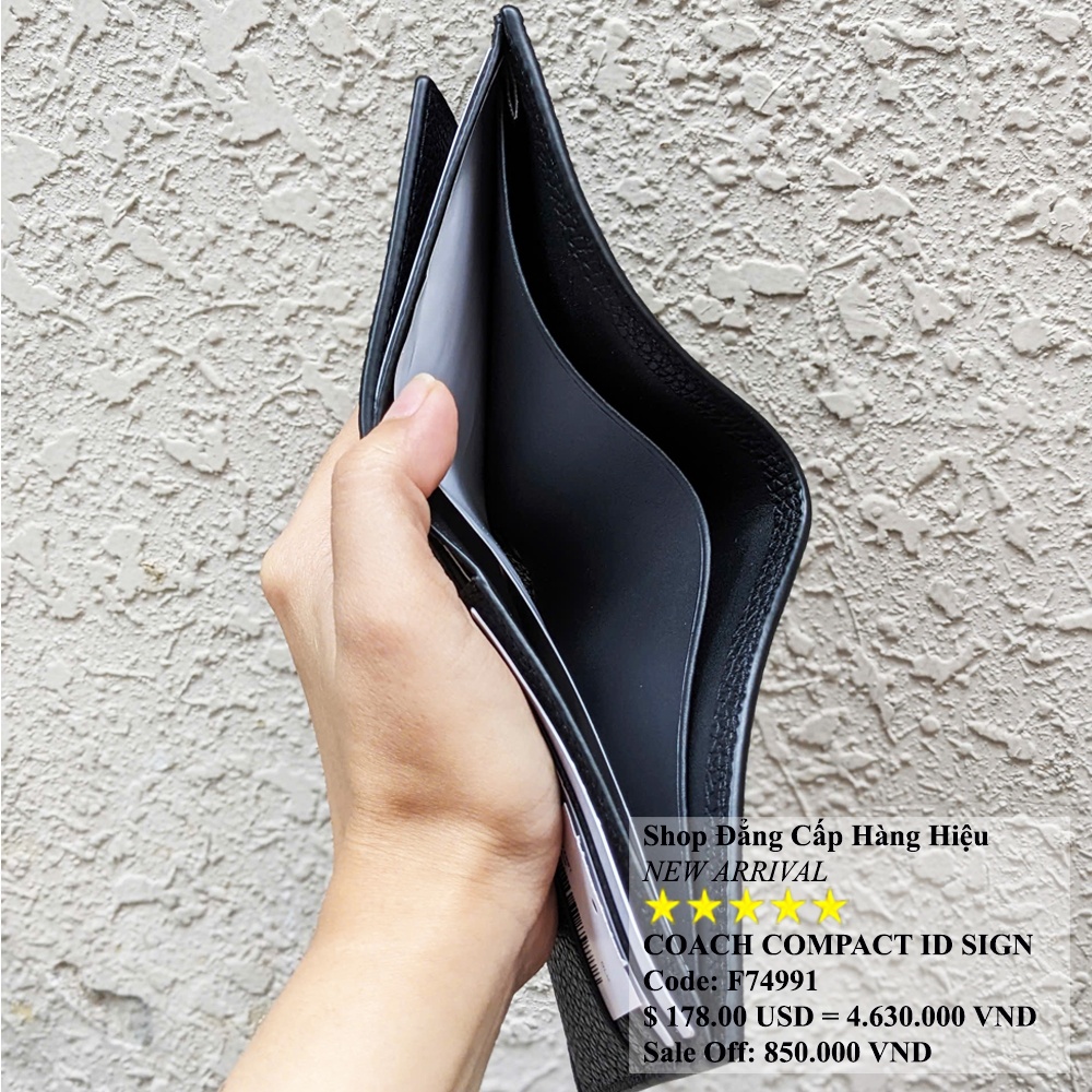 Coach F74991 Double Billfold Leather Black 01.jpg