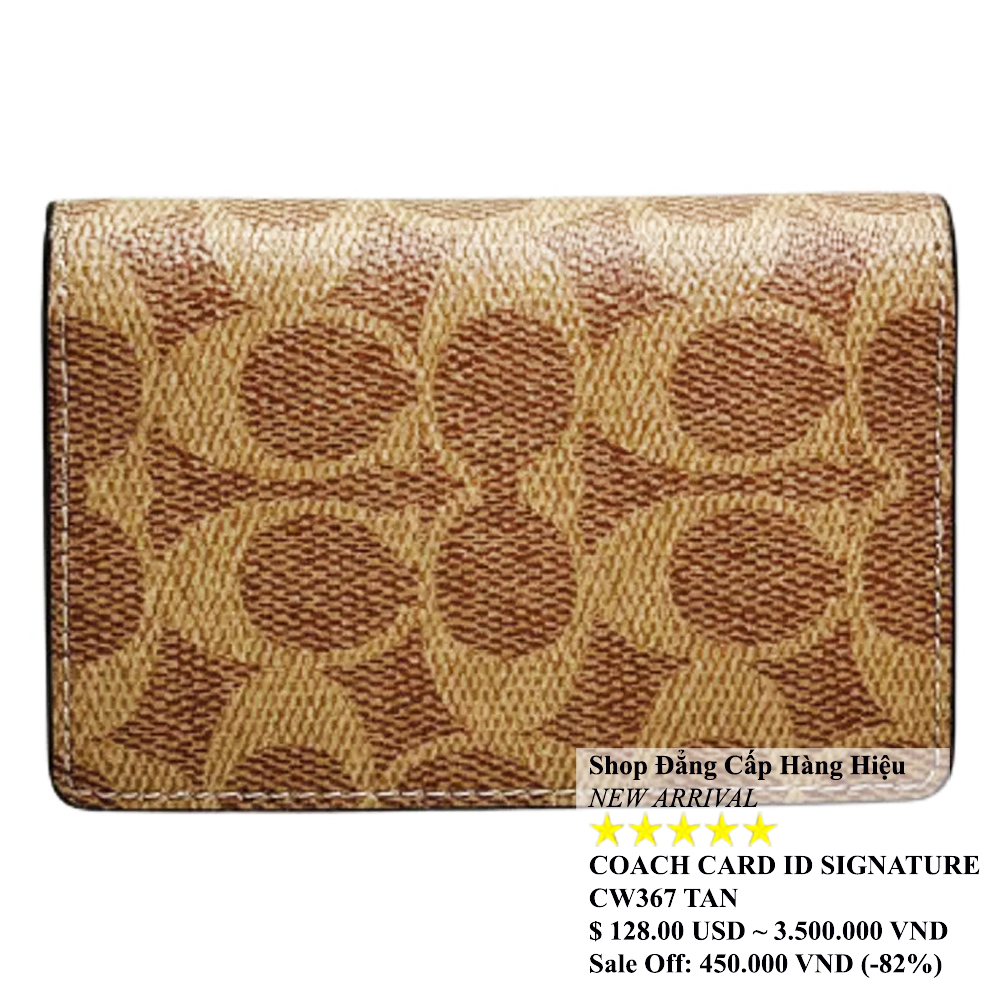 Coach CW367 ID Card Signature Canvas Tan 1.jpg
