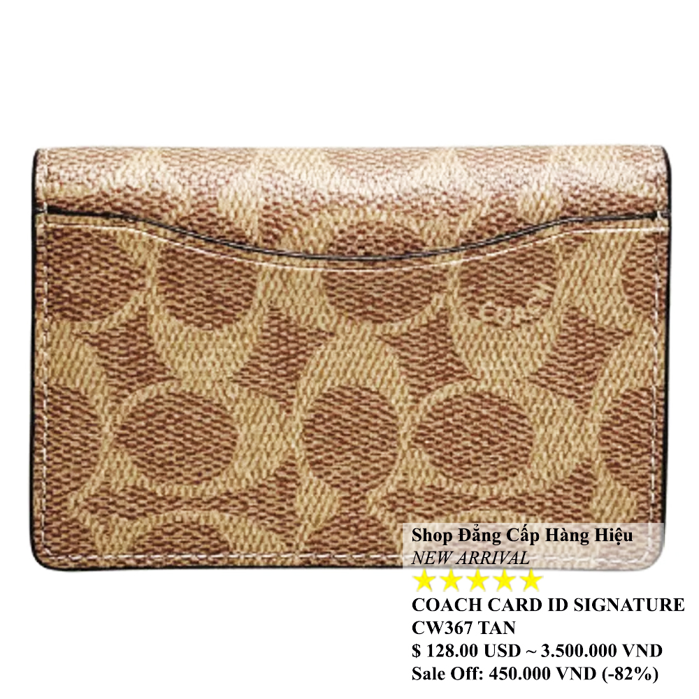 Coach CW367 ID Card Signature Canvas Tan 1.jpg
