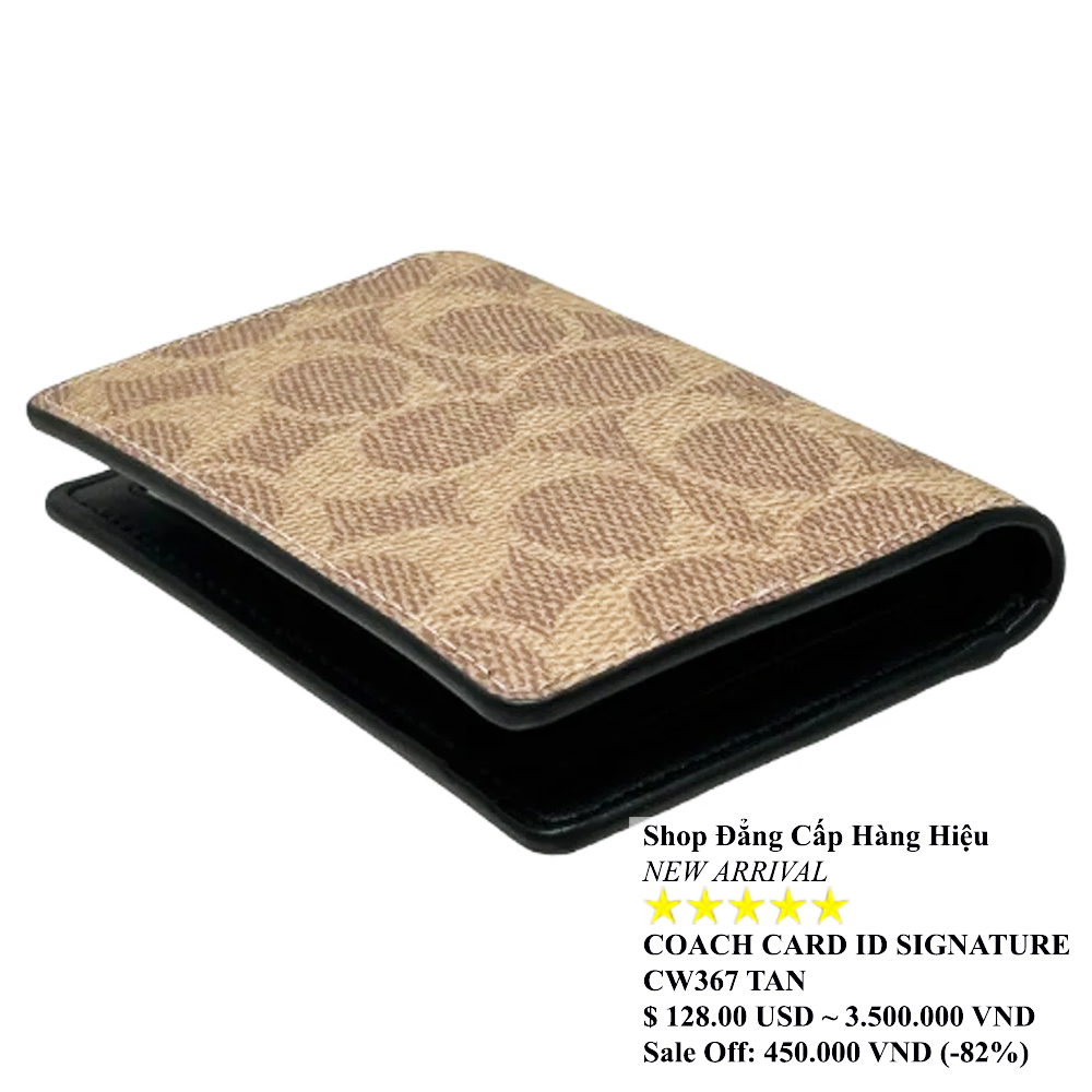 Coach CW367 ID Card Signature Canvas Tan 1.jpg