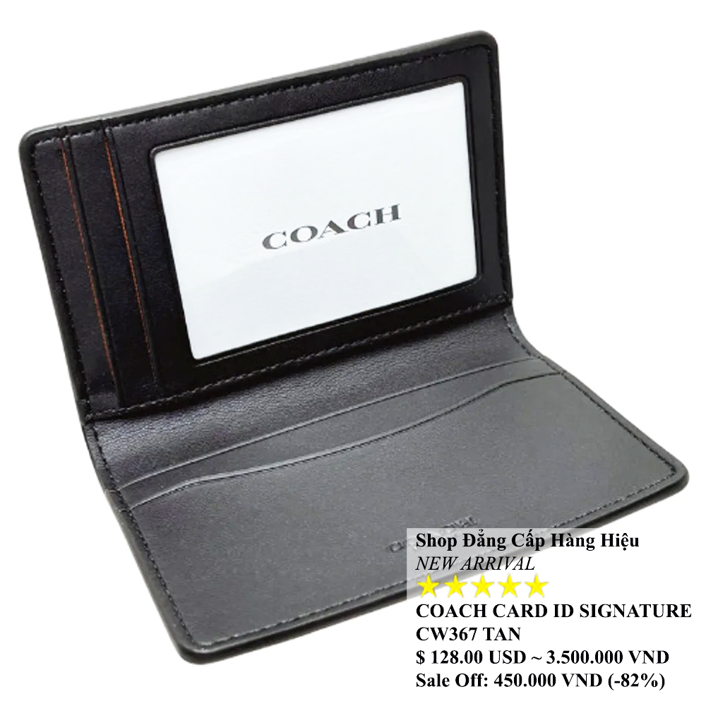 Coach CW367 ID Card Signature Canvas Tan 1.jpg