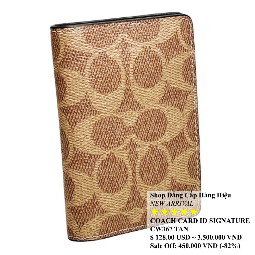 Coach CW367 ID Card Signature Canvas Tan 1.jpg