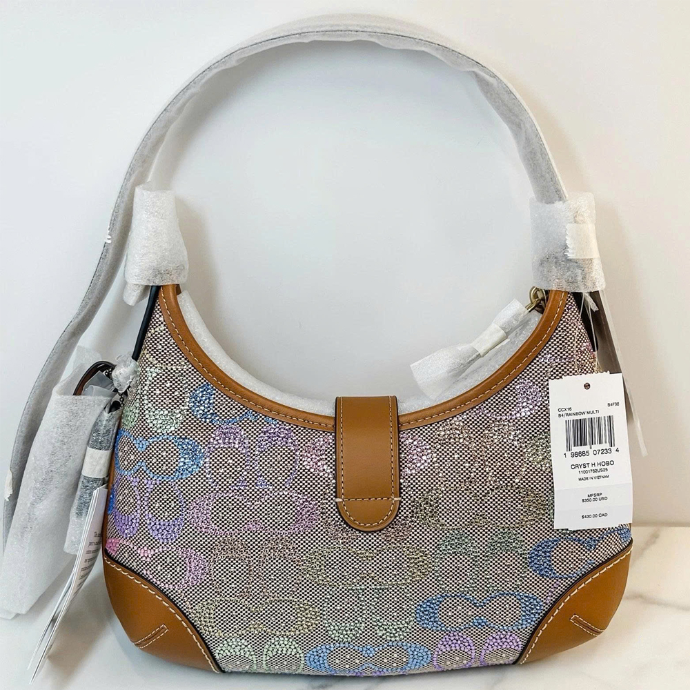 Coach CCX16 Rainbow Crystal Hamptons Hobo Bag In Signature Jacquard 1.jpg