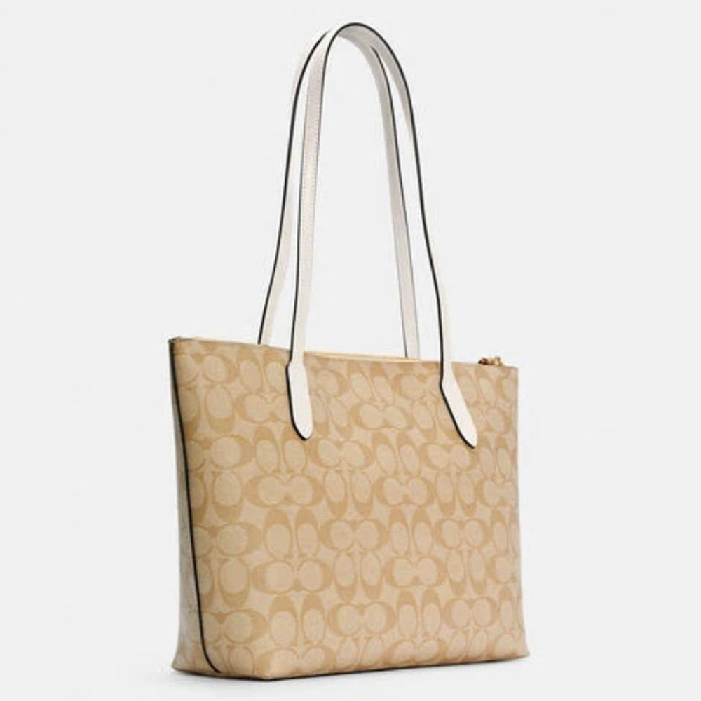 Túi Coach 4455 Zip Top Tote Signature Canvas Light Khaki 21.jpg
