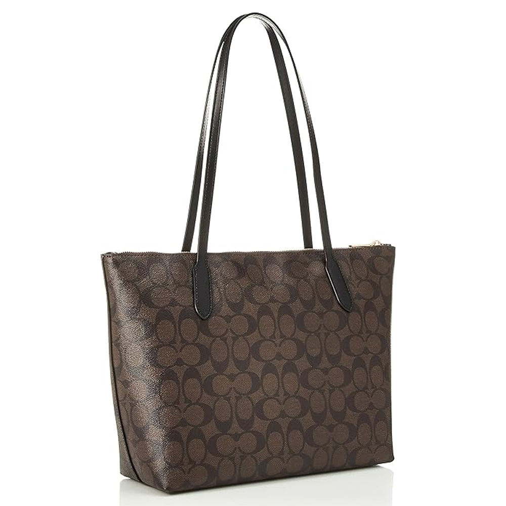 Túi Coach 4455 Zip Top Tote Signature Canvas Brown Black 21.jpg
