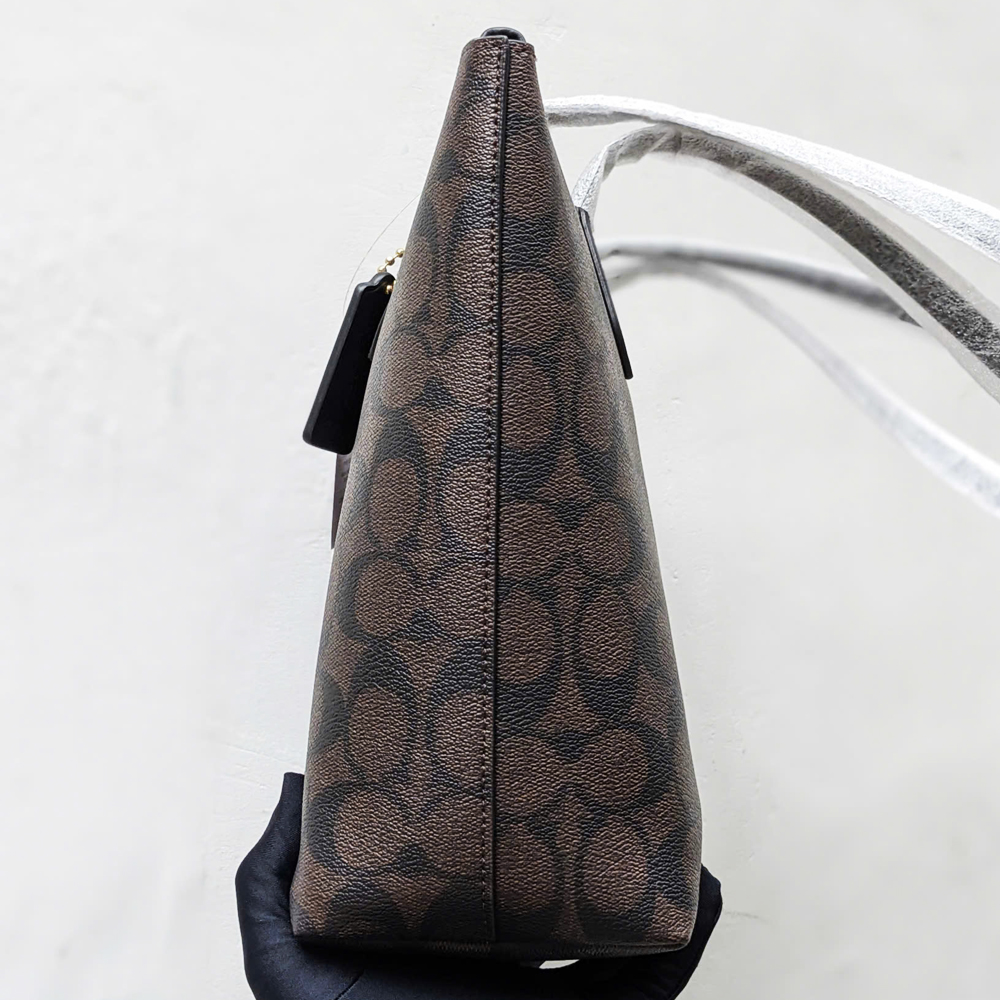 Túi Coach 4455 Zip Top Tote Signature Canvas Brown Black 21.jpg
