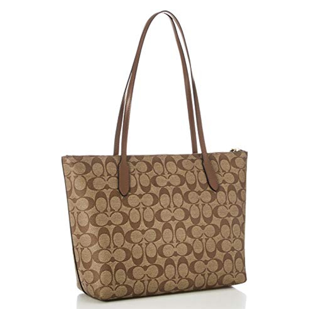 Túi Coach 4455 Zip Top Tote Signature Canvas Khaki 21.jpg