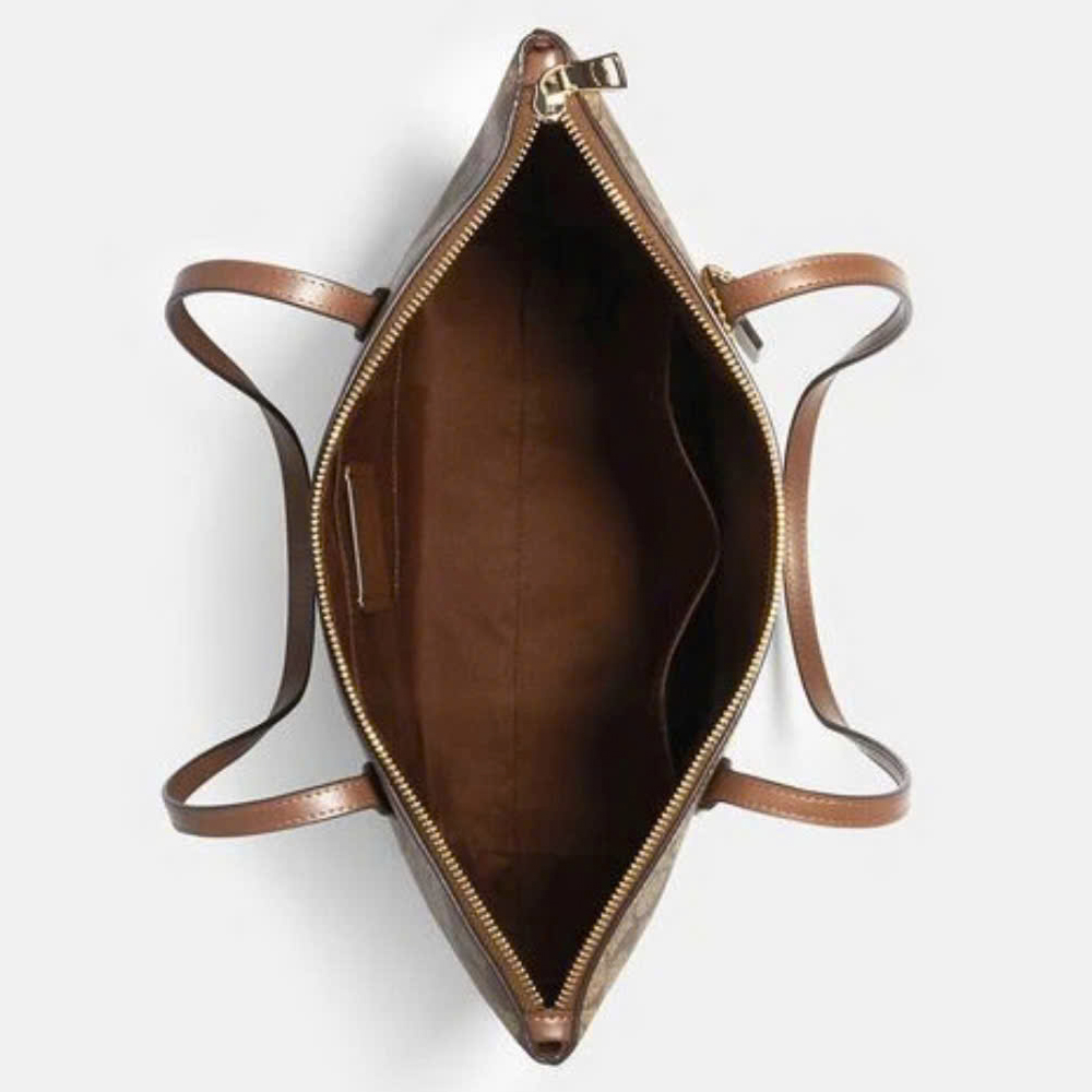 Túi Coach 4455 Zip Top Tote Signature Canvas Khaki 21.jpg