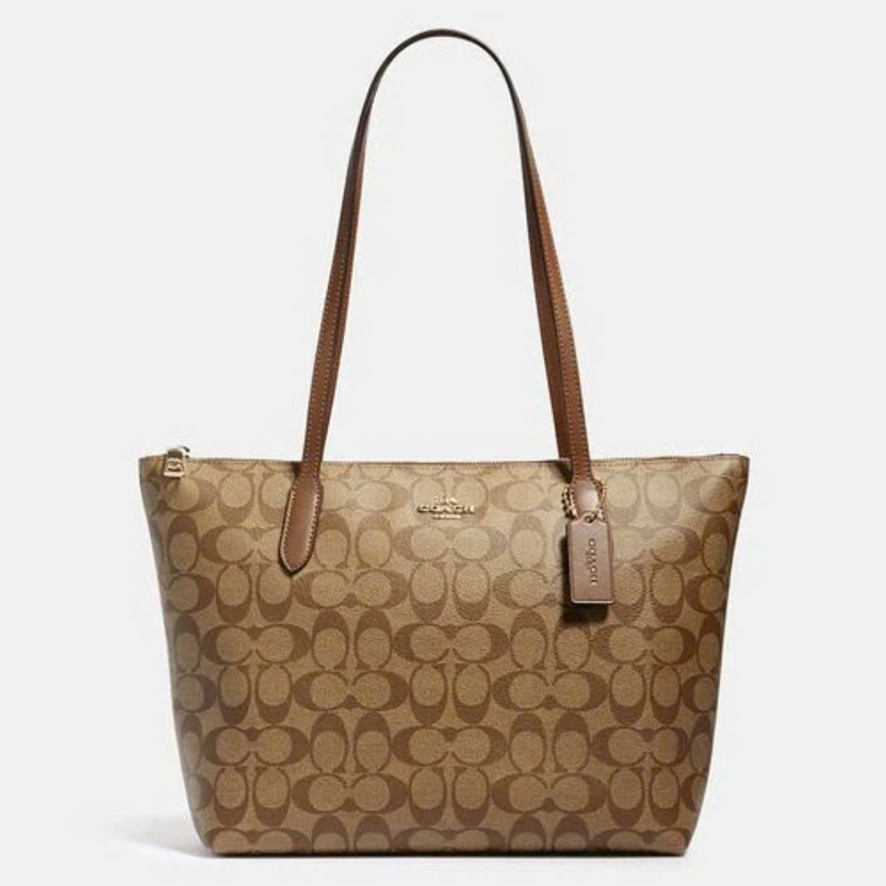 Túi Coach 4455 Zip Top Tote Signature Canvas Khaki 21.jpg