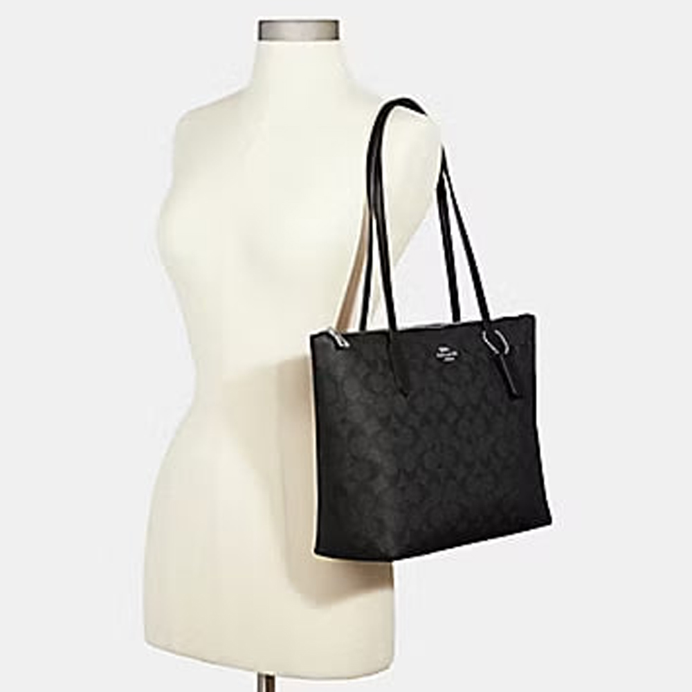 Túi Coach 4455 Zip Top Tote Signature Canvas Black 21.jpg