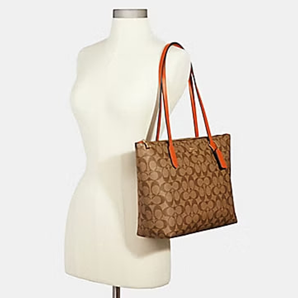 Túi Coach 4455 Zip Top Tote Signature Canvas Khaki Sedona 21.jpg